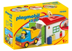 Playmobil 70184 1.2.3 : Ouvrier Avec Camion Et Garage