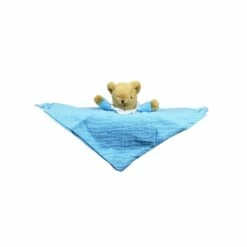 Trousselier Doudou Avec Hochet Ours Triangle 20 Cm - Coton Bio Bleu Ciel