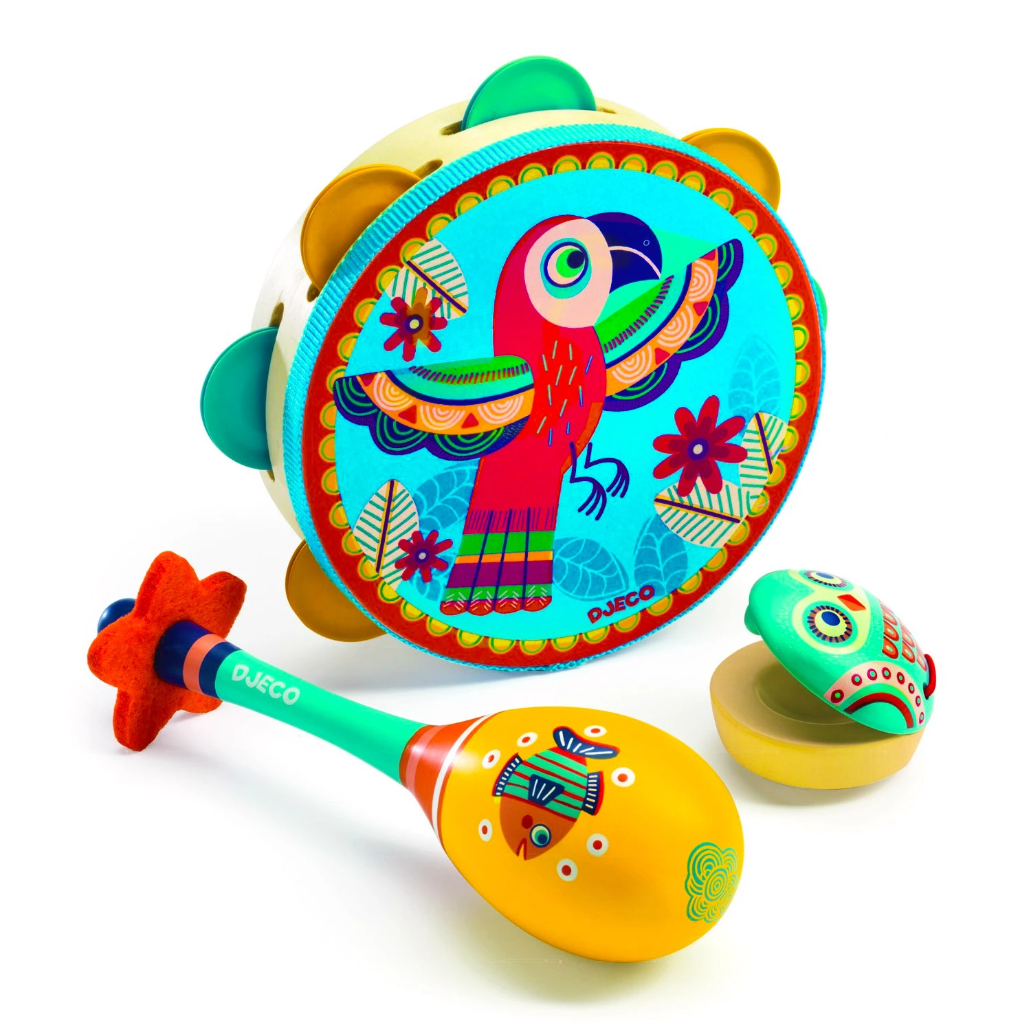 Djeco Set De Tambourin/castagnette/maracas Animambo
