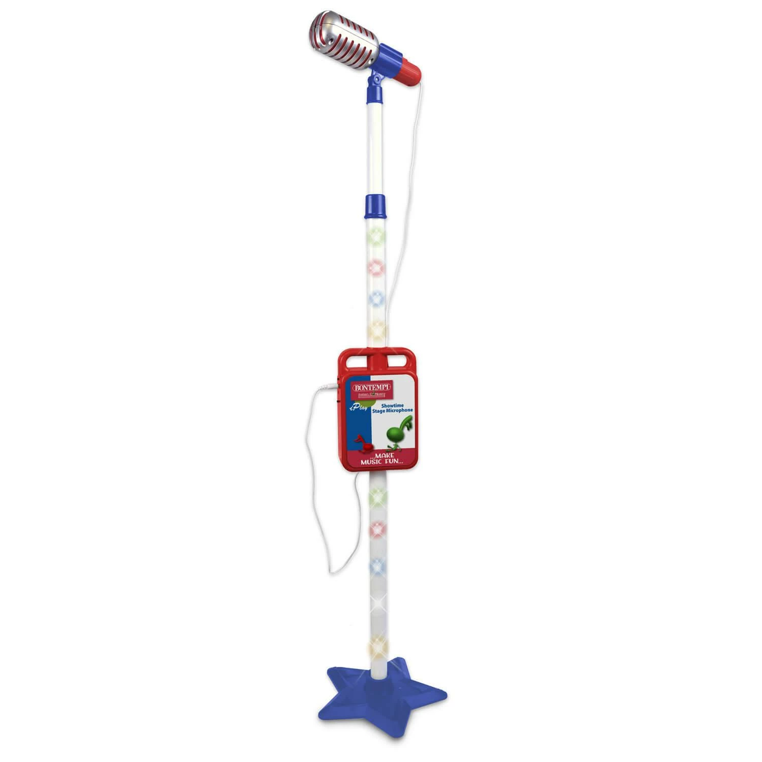 Bontempi Micro Sur Pied, Effets Lumineux, Support Smartphone, Mélodies Préenregistrées