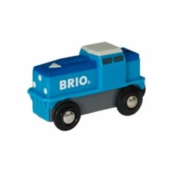 Brio Locomotive De Fret Bleue Ă Piles