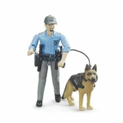 Bruder Figurine Bworld : Policier Avec Son Chien