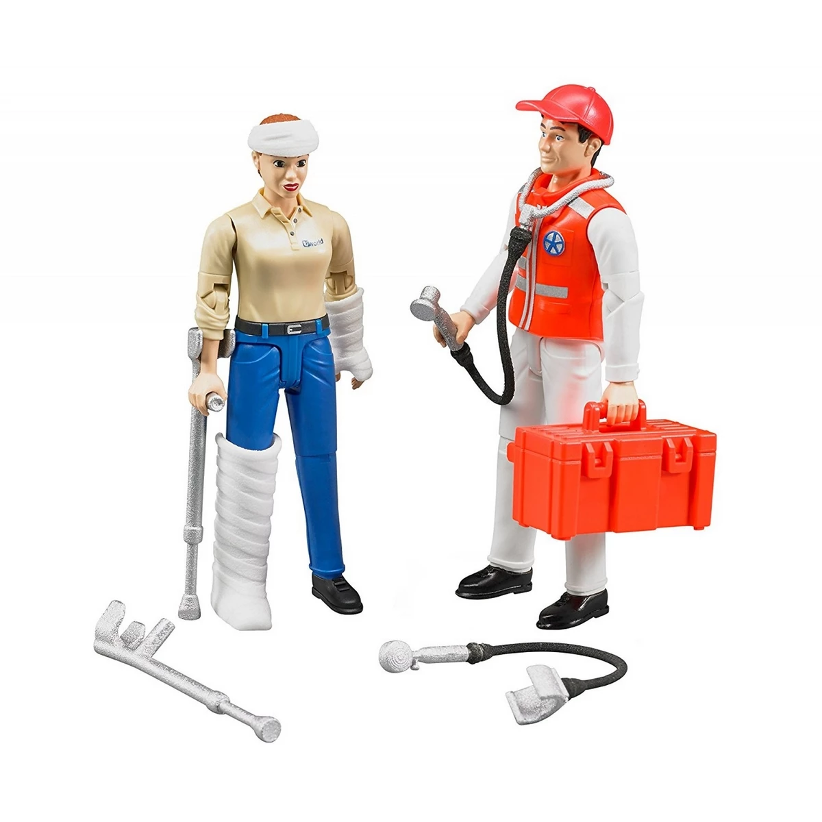 Bruder Figurine : Ambulancier Et Patient