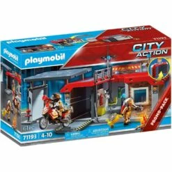 Playmobil 71193 City Action : Caserne De Pompiers Transportable