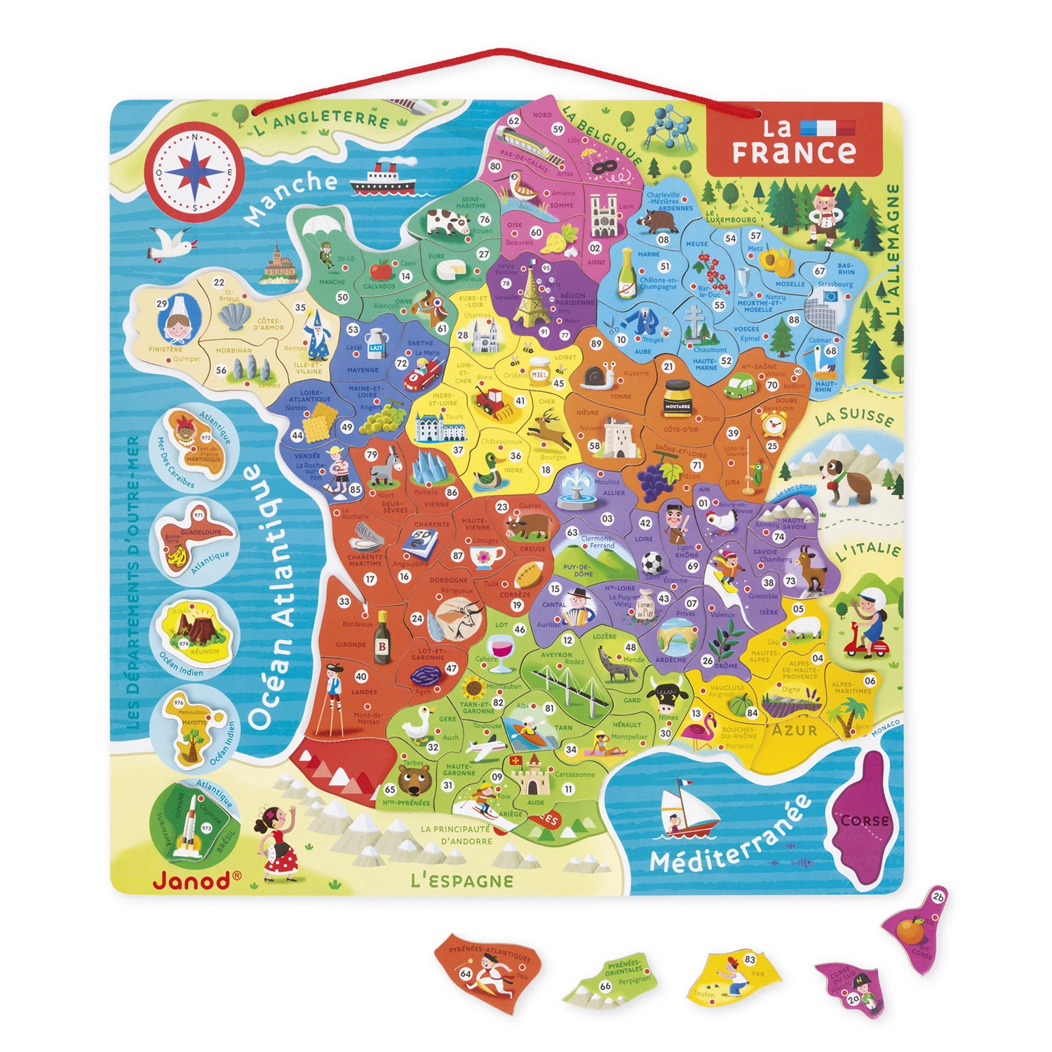 Janod Puzzle 93 Pièces : La France Magnétique – Image 2