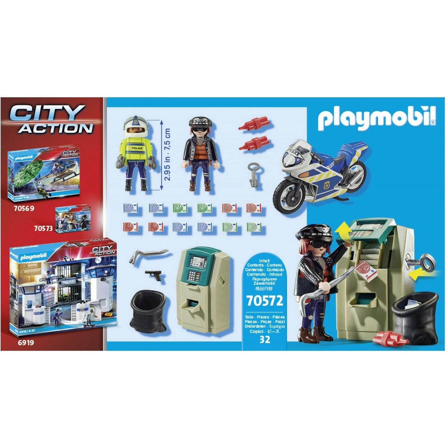 Playmobil 70572 City Action - Les Policiers : Police Policier Avec Moto Et Voleur â Image 2