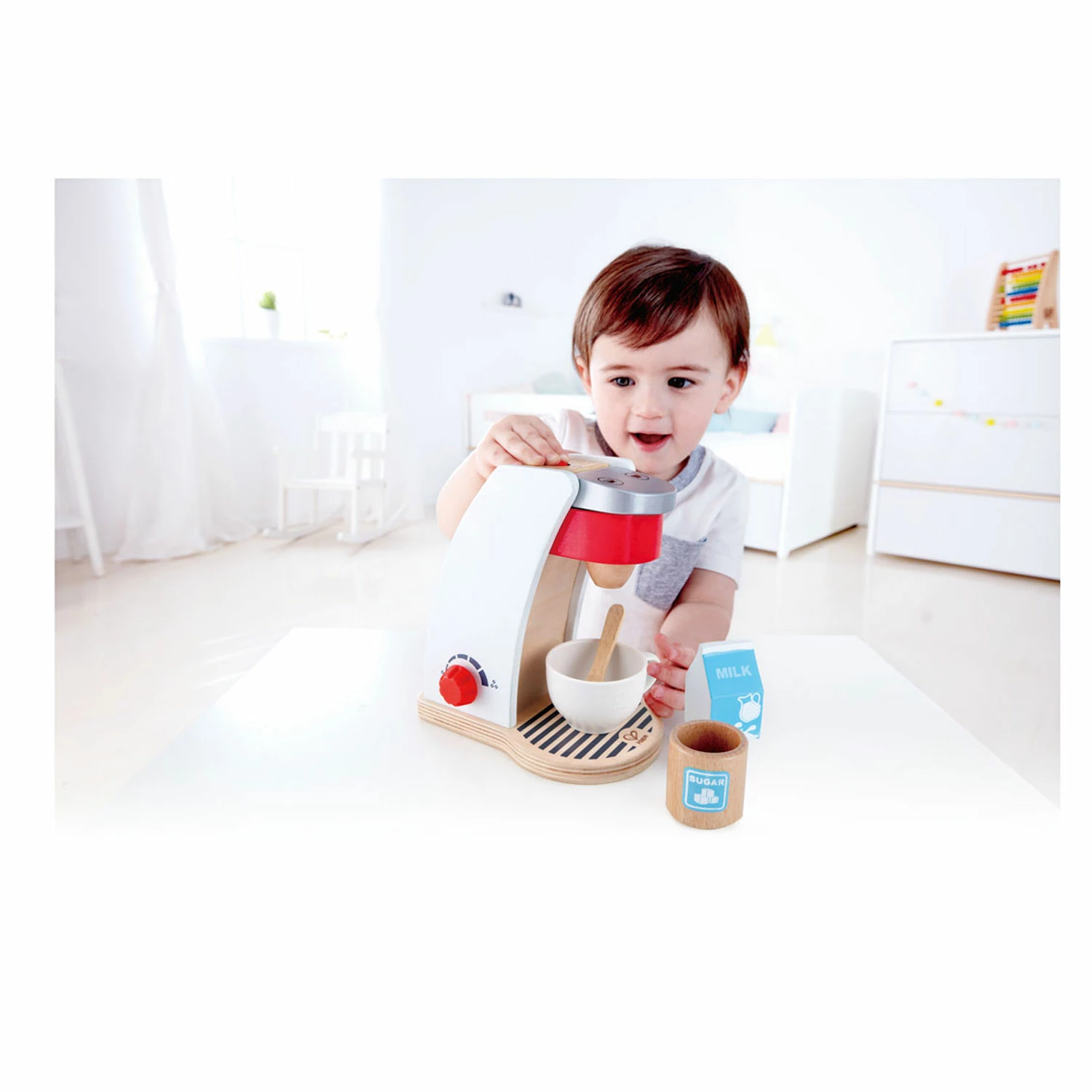 Hape Machine à Café En Bois Blanche – Image 3