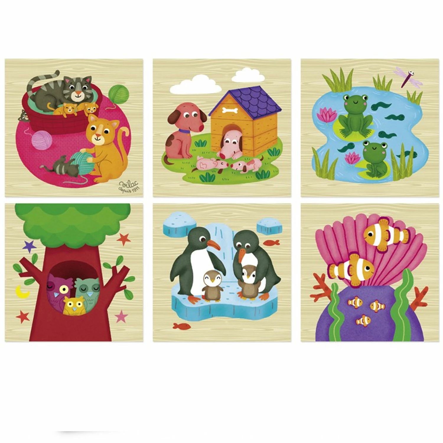 Vilac Puzzle 9 Cubes En Bois Animaux â Image 4