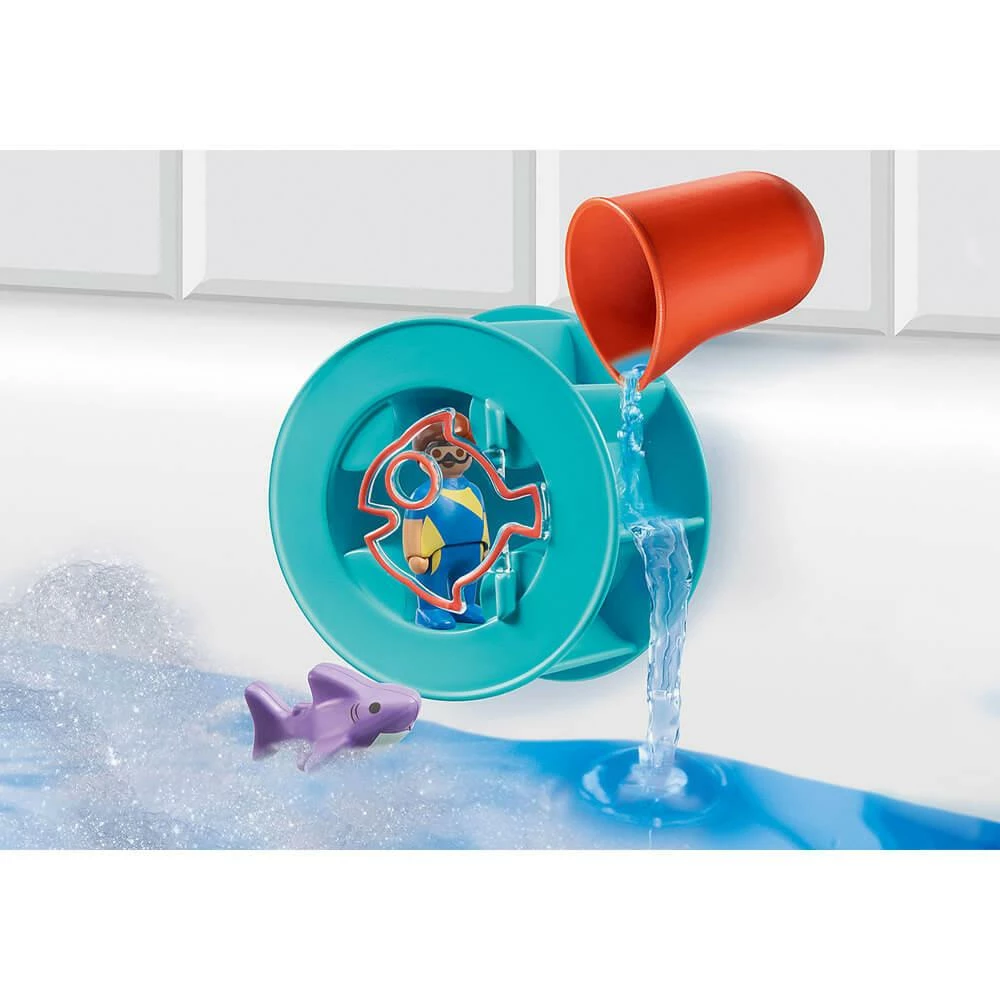 Playmobil 70636 1.2.3 Aqua : Roue Aquatique Avec Bébé Requin – Image 4